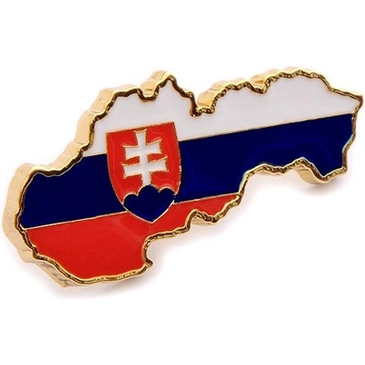 Odznak (pins) mapa Slovensko 3x1,5 cm - farebný