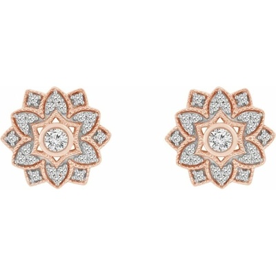 Eppi Stříbrné náušnice květiny s lab-grown diamanty Bethel E44292