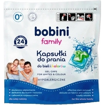 Bobini kapsule na pranie biele farebné 24 PD