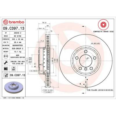 Brzdový kotúč BREMBO 09.C397.13