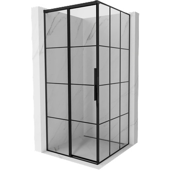 Mexen Rox плъзгаща се лява душ кабина 95 x 95 см, черна решетка, черна - 8C2-095-095-70-77-L (8C2-095-095-70-77-L)