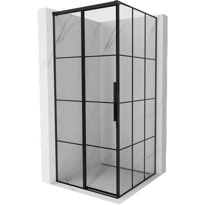 Mexen Rox плъзгаща се лява душ кабина 95 x 95 см, черна решетка, черна - 8C2-095-095-70-77-L (8C2-095-095-70-77-L)