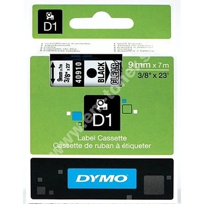páska DYMO 40910 D1 Black On Transparent Tape (9mm)