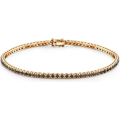 SAVICKI Tenisový náramok žlté zlato s čiernymi diamantmi 0.45 ct 1,9 mm 17 cm - SAV-B-TENIS-17CM-19SZ-10K-585-CZD-Z