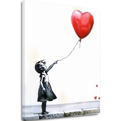 Obraz Heart Balloon Girl | Talianske plátno - 40x50 cm