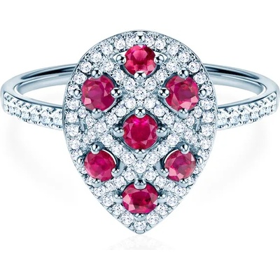 SAVICKI Пръстен: бяло злато. рубини. диаманти