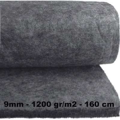 Technický filc 9 mm barva šedá, šířka 160 cm