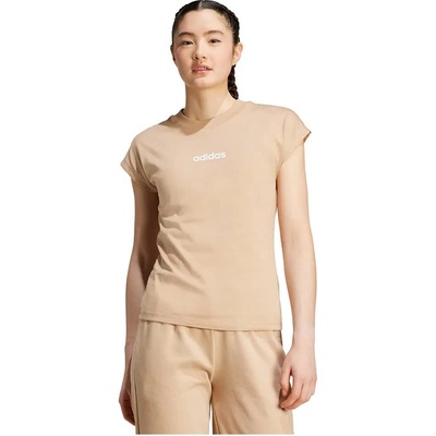 Тениска Adidas Essentials Linear Cotton short sleeve T-shirt - Beige (Warm Sandstone / White)