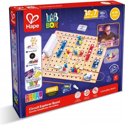 Hape Образователен комплект Hape - LabBox, Изследване на вериги, Повишаващо ниво (H5203)