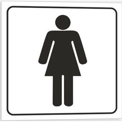 Traiva s.r.o WC Ženy Verze: Samolepka inverzní 80 x 80 mm tl. 0.1 mm - Kód: 10525
