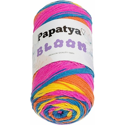 BELLATEX Priadza Papatya Bloom 100 g, 07 žltá, modrá, ružová