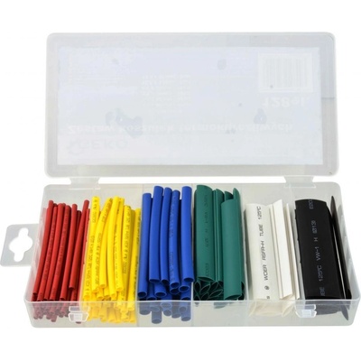 Sada farebných termosťahovacích trubkových izolácii, 128-dielna sada, GEKO