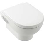 Villeroy & Boch O. novo - Окачена тоалетна чиния със седалка с плавно затваряне, TwistFlush, DirectFlush, CeramicPlus, Алпийско бяло 5C39CLR1 (5C39CLR1)