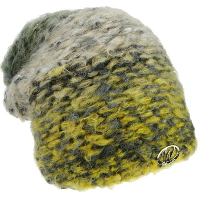 Pletená zimní čepice šedo žlutá melírovaná