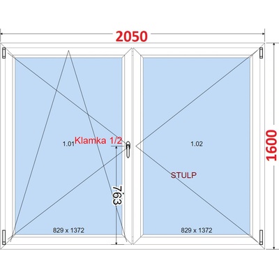 SMART Balokonove dveře dvoukřídlé Otevíravé a sklopné 205x160 cm bílé