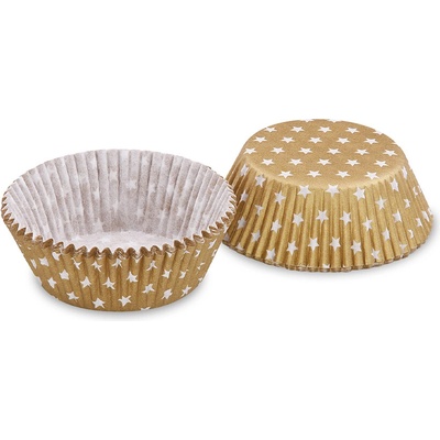 Wimex košíčky zlaté s bielymi hviezdičkami 50x30 mm 40ks