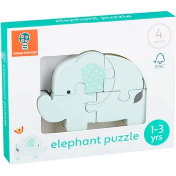 Orange Tree Toys Дървен пъзел Orange Tree Toys - Слон (OTT06962)