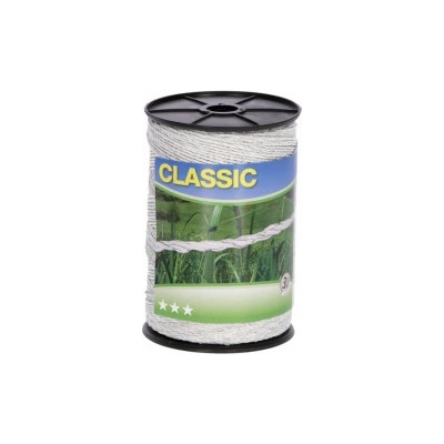 Lanko CLASSIC pre el. ohradník, 3 mm x 500 m, 6 x Ni 0,20 mm, biela