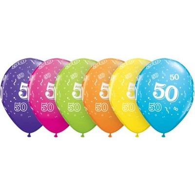 Latexové balóniky s číslom 50 pastelové farby
