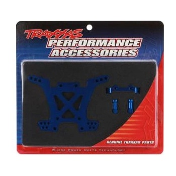 Traxxas задна алуминиева кула за амортисьори синя