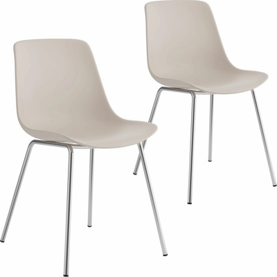 tectake 405432 taupe / chromová 2 ks