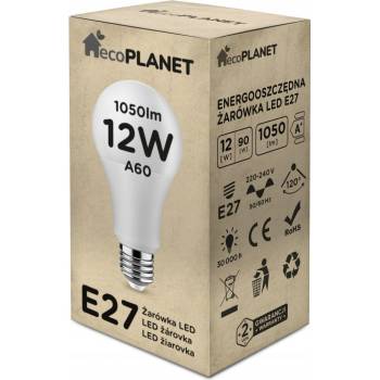 EcoPlanet LED žárovka E27 12W 1050lm teplá bílá EP0115