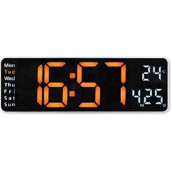 Hama Дигитален стенен часовник "Santa Cruz", термометър, голям дисплей, дистанционно управление, бял (HAMA-222224)