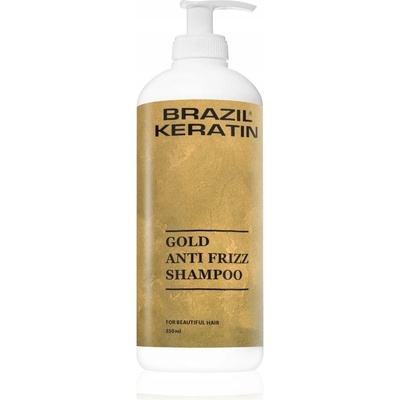 Brazil Keratin Anti Frizz Gold Shampoo šampon pro suché a křehké vlasy 550 ml