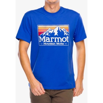 Marmot Bavlněné tričko MMW Gradient Tee SS trail blue