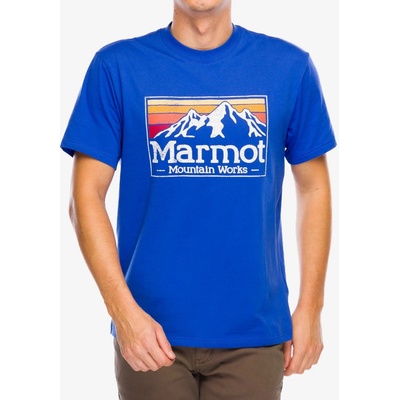 Marmot Bavlněné tričko MMW Gradient Tee SS trail blue