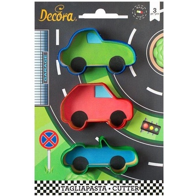 Plastové vykrajovátka auto, sada 3 ks - Decora