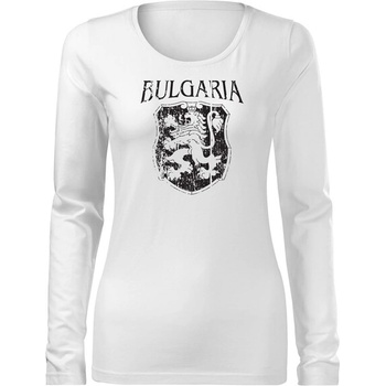 Image 1 of DRAGOWA Slim дамска тениска с дълъг ръкав Герб, бяла (37451)