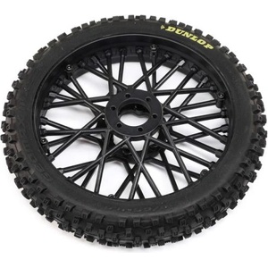 Losi Предно колело с гума Dunlop MX53, черен диск: PM-MX