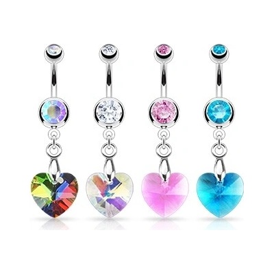 Šperky4U piercing do pupíku srdíčko WP01298-C