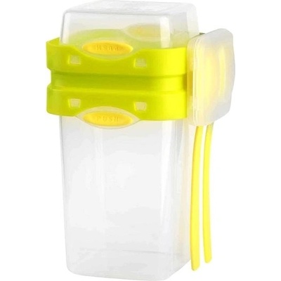 Vialli Design Dóza na potraviny se lžící a vidličkou 230 ml + 650 ml žlutý Foodie 6940