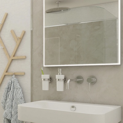 Nimco Unix Pohárik na kefky a pastu s držiakom keramika/chróm UN 13058KN-26