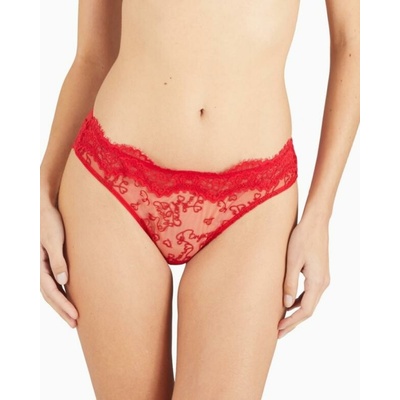 Emporio Armani Luxusné čipkované dámske brazílske nohavičky 162948 4F211