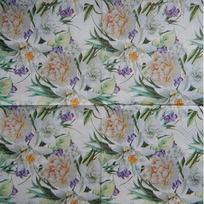 Tete servítky Tropické květy 33x33cm