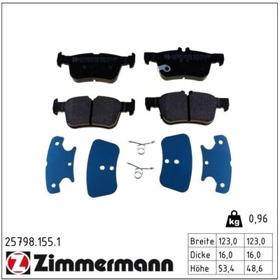 Sada brzdových platničiek kotúčovej brzdy ZIMMERMANN 25798.155.1