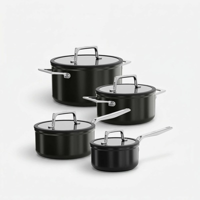 FABINI súprava riadu Meda 5.0 Pro 16 – 24 cm, 8 dielov, čierna