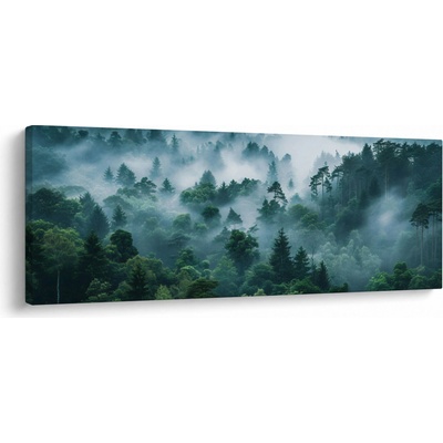Obraz - Les v mlze, jednodílný 145x58 cm