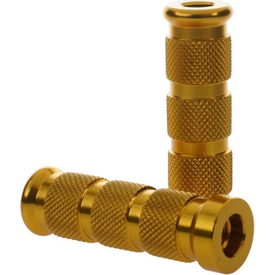 Aluminium Knurled Replacement Road/Track Footrest Pegs Round (Gold) - PAIR PEGRNDGD