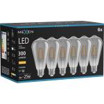 Mexen Vintis 6x LED филаментна крушка E27, ST64, 4W, Топло - 2700K, 300 lm, дим - L152-E27-0427-70x06 (L152-E27-0427-70x06)