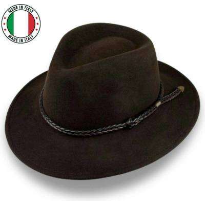 Krumlovanka luxusní vlněný klobouk voděodolný rolovatelný Superior Quality P-71123C/HNED hnědý