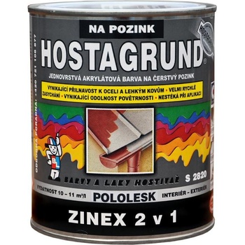 Barvy a laky Hostivař Hostagrund Zinex 2v1 S2820 RAL 9006 stříbrná 2,5 L