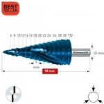 Karnasch Стъпално свредло Ø 6-32* mm (x 4 mm), HSS-XE Blue-Dur, 2x спирален канал, BESTSELLER (1490)