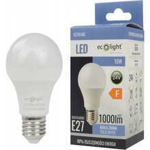 ECOLIGHT LED žiarovka E27 10W 24V studená biela