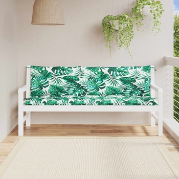Image 1 of vidaXL Възглавници за градински пейки 2 бр с листа 180x50x7 см плат (379098)