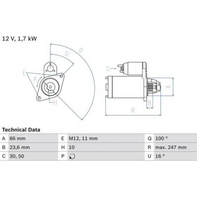 BOSCH STARTER 0 986 024 030