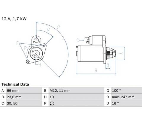 BOSCH STARTER 0 986 024 030
